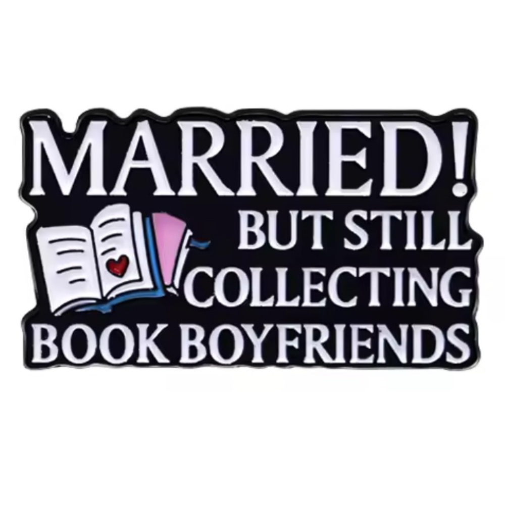 Book Lover Enamel Pin - Black and White Reading Theme